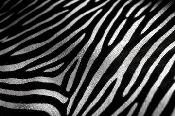 Fototapeta na wymiar a close up of a black and white zebra's skin with a pattern on it's side of the zebra's body. generative ai