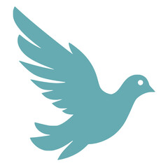 dove of peace silhouette in teal blue
