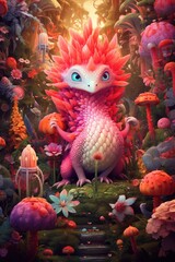 Dragon village, dragon nest, Cartoon concept, Fantasy scenery, Generative AI