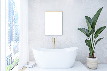 Naklejka na ściany i meble Bathroom Frame Mockup , 3d rendering
