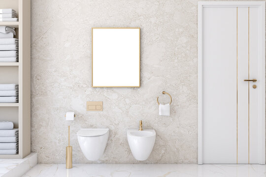 Mockup, Bathroom mockup, Frame mockup, Interior mockup, 3d render