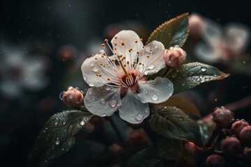 Stunning artwork of a spring blossom. Generative AI