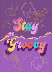 retro poster, flyer in 90s style. Stylish and trendy inscription.