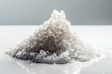 A pinch of sea salt isolated against a white background. Generative AI