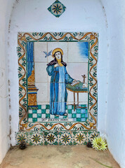 Obraz na płótnie Canvas Mosaic on the street in Cala Dor town, Majorca,