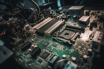 Fixing a computer's inner workings, including the motherboard, circuit board, and processor. Generative AI