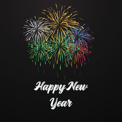 Free vector new year fireworks, elegant illustraion
