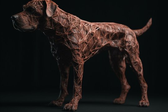 Canine muscle structure - The muscular system of a dog. Generative AI