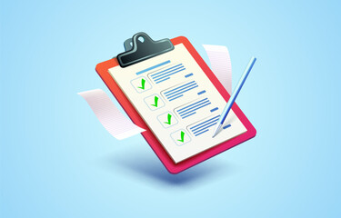 Clipboard communication, management service page, business paper. Vector