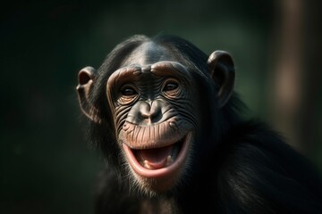 image, happy baby chimpanzee, ai generative
