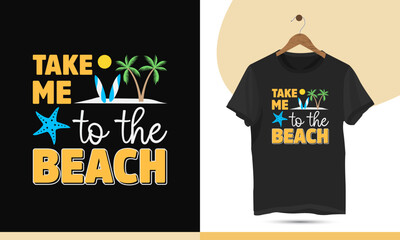 Summer vacation t-shirt design vector template. This design is for kids and adult men. Vector illustration with beach, surfboard, palm tree, sun, and Octopus.