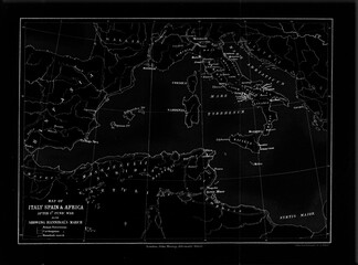 Vintage map of ancient Europe and the Roman Empire