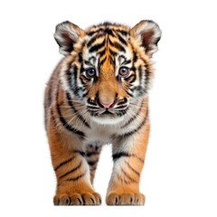 Obraz premium Baby Tiger isolated on white (generative AI)