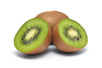 Nährwerte Kiwifrucht auf weißem Hintergrund