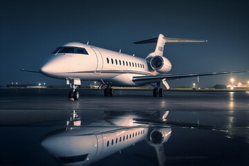 Fototapeta na wymiar elite private jet on the runway ready for takeoff , ai generated image