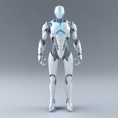 modern design single robot android in a simple pose, ai generated image