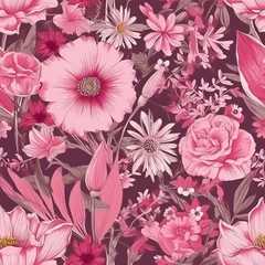 Foto op Canvas pink floral elegance seamless backgrounds © Jaaza