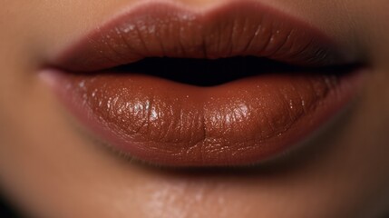 close up lips of woman . generative AI