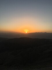 Beautiful mountain landscape. Sunset over Tahtali Mountain near Kemer, Antalya, Turkey
