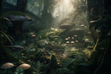 Enchanted woodland. Generative AI
