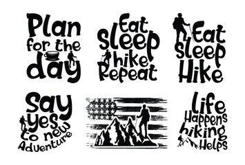 Hiking T shirt Design Bundle, Quotes about Hiking, Hiking T shirt, Hiking, Camping, Adventure, outdoor typography T shirt design Collection