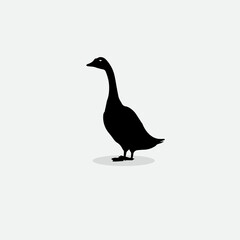 Duck standing flat vector logo design