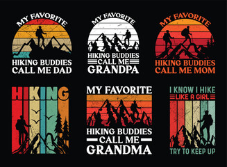 Hiking T shirt Design Bundle, Vintage Hiking T shirt  design, camping shirt, hiking, camping, outdoor, typography T shirt design Collection