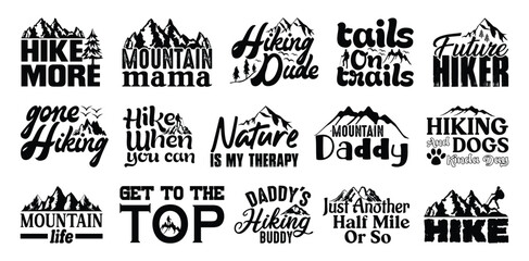 Hiking T shirt Design Bundle, Vector Hiking T shirt  design, camping shirt, hiking, camping, outdoor, typography T shirt design Collection