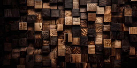 Old grunge dark textured wooden background , The surface of the old brown wood texture. Generative AI  