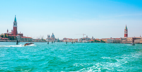 Fototapeta na wymiar City of Venice, Italy, on a sunny summer day
