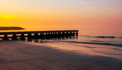 Beautiful coastline near Caorle, Italy, at sunrise