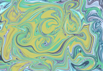 illustration, bright abstract pattern in green, purple, blue and green colors.