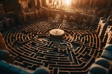 A maze or labyrinth with the identifier number 120210-005. Generative AI - obrazy, fototapety, plakaty