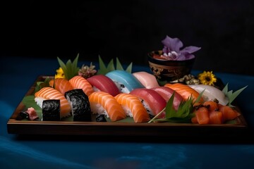 Fototapeta na wymiar Sushi Magic, Generative AI