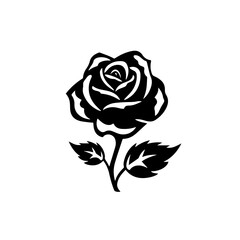 Fototapeta premium Black and White Rose Vector Illustration