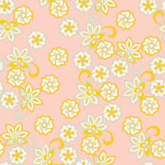 Paisley seamless vector pattern with flowers in indian style. 