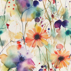 vector illustration of a watercolour flower pattern