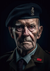 Elderly Veteran Portrait-Generative AI