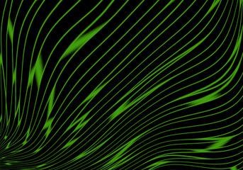 Fondo abstracto con líneas verdes brillantes sobre fondo negro. Hierbas