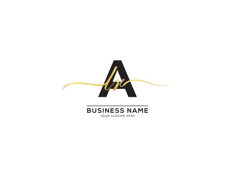 Typography Luxury ALR Logo Letter, Signature Letters Alr lar Logo Image Vector Icon