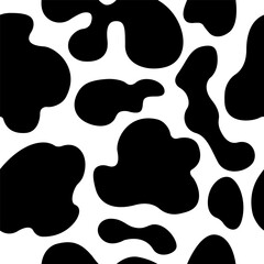 Seamless dalmatian fur animal print. Animal skin pattern. Stained background. Vector illustration.