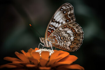 Fototapeta na wymiar Romantic natural floral background with a butterfly on flower with bokeh, close-up macro.