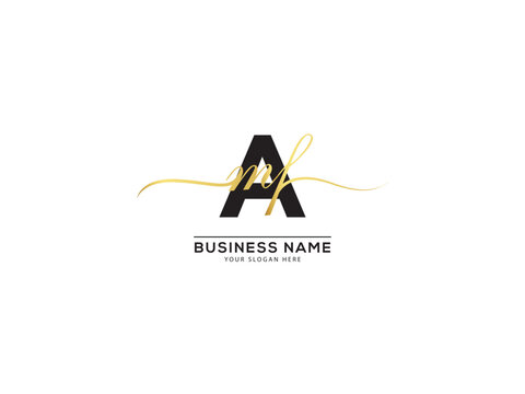 Modern Signature AMF Letter Logo, Unique Amf maf Luxury Logo For Business