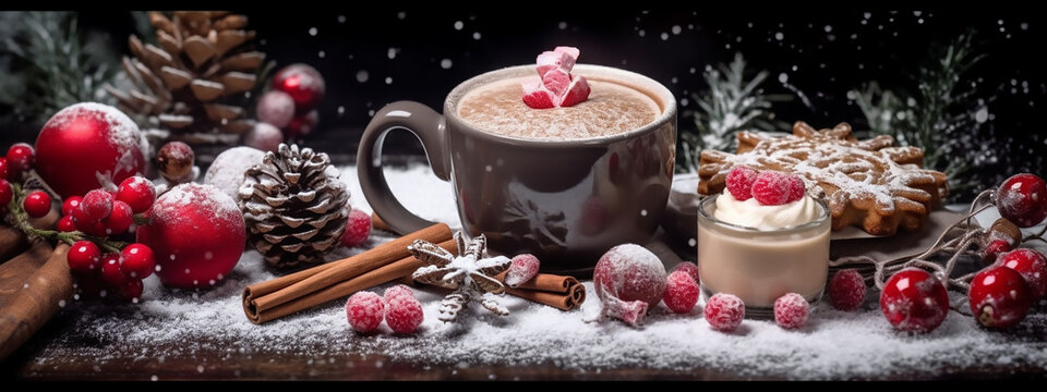 Sip the Season: Christmas Cocoa Banner with Aromatic Delights