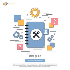 User guide, tutorial, FAQ flat contour style vector concept illustration