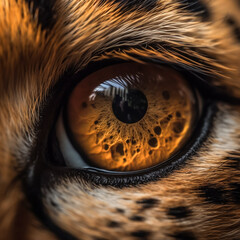 Extreme close up of the detail in a cheetah eye made with Generative AI 
