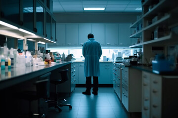 Scientist in a forensic lab making experiments. Ai generated