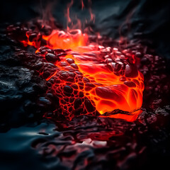 Molton lava closeup made with Generative AI