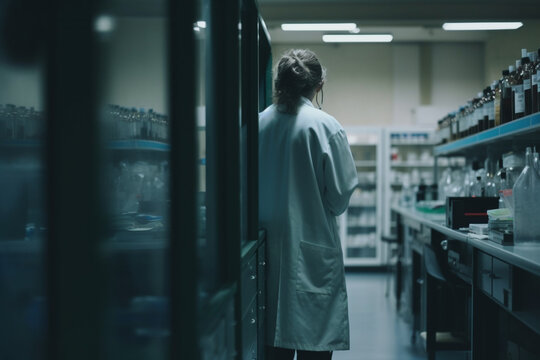 Scientist in a forensic lab making experiments. Ai generated