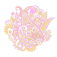 Paisley Floral oriental ethnic Pattern. Vector Damask Ornament
